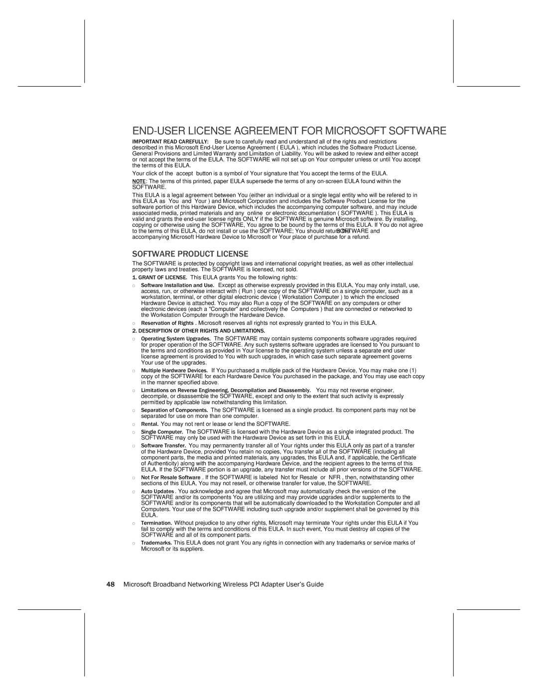 Microsoft MN-730 manual END-USER License Agreement for Microsoft Software 