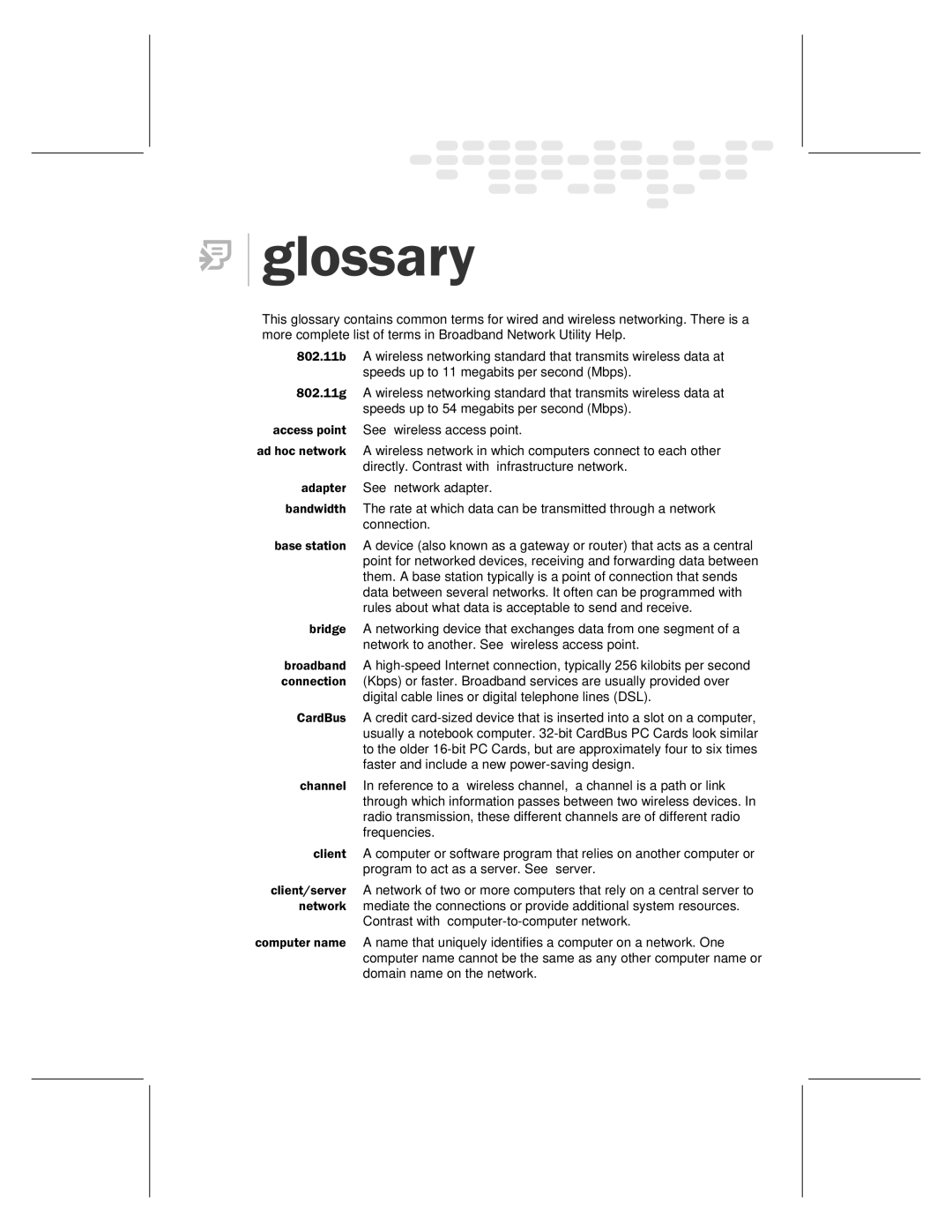 Microsoft MN-730 manual Glossary 