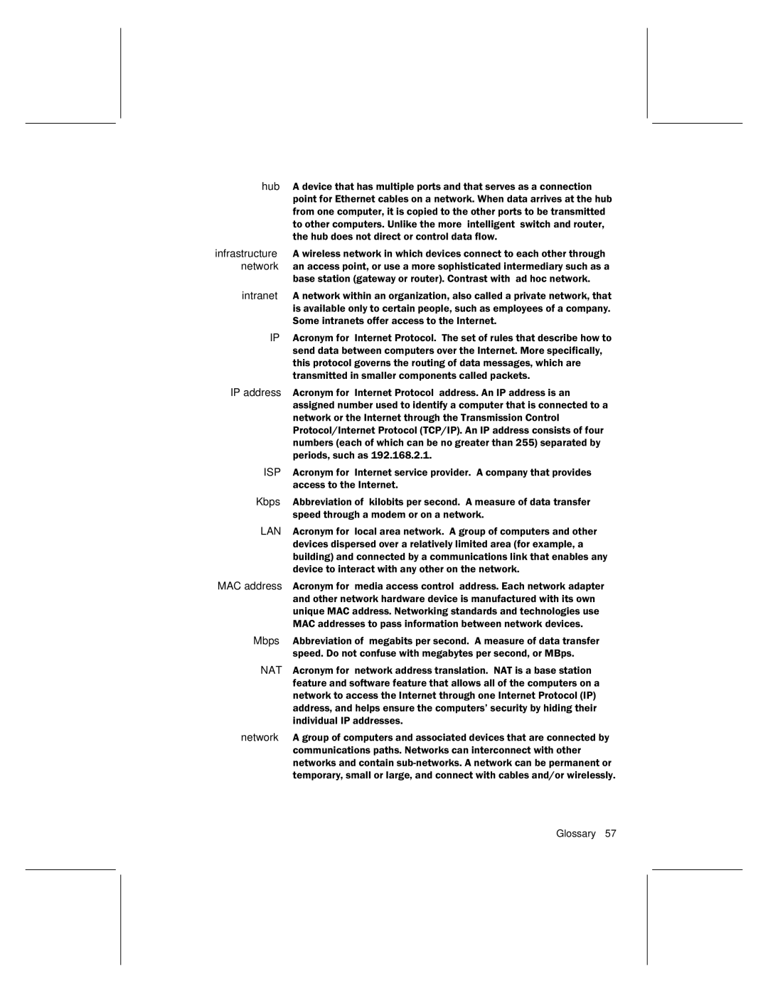 Microsoft MN-730 manual Glossary 