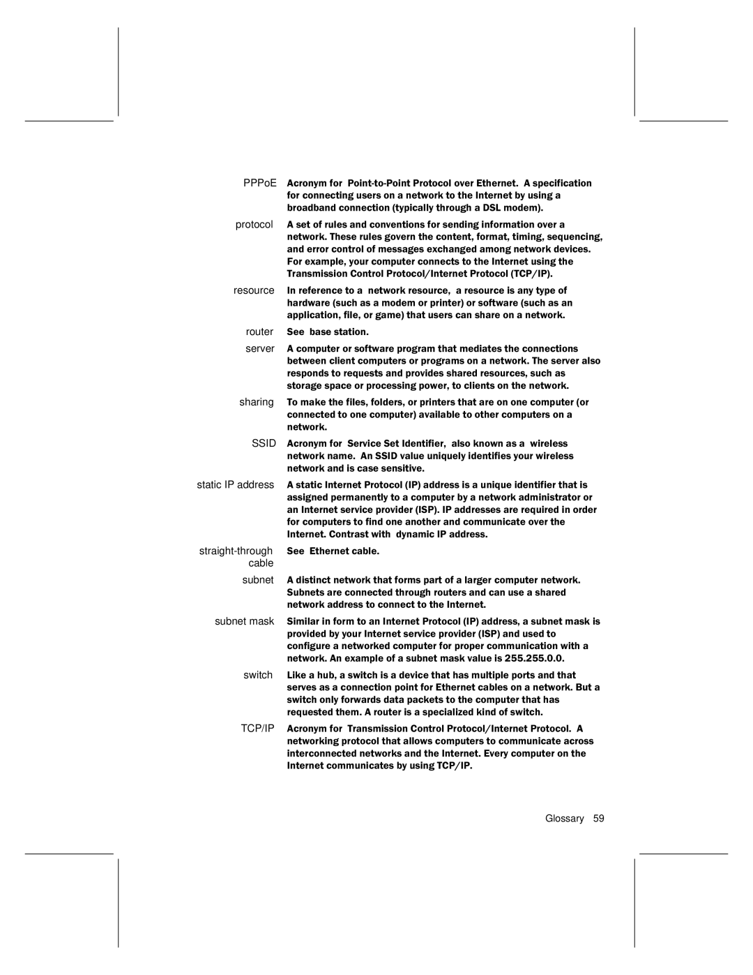 Microsoft MN-730 manual Glossary 