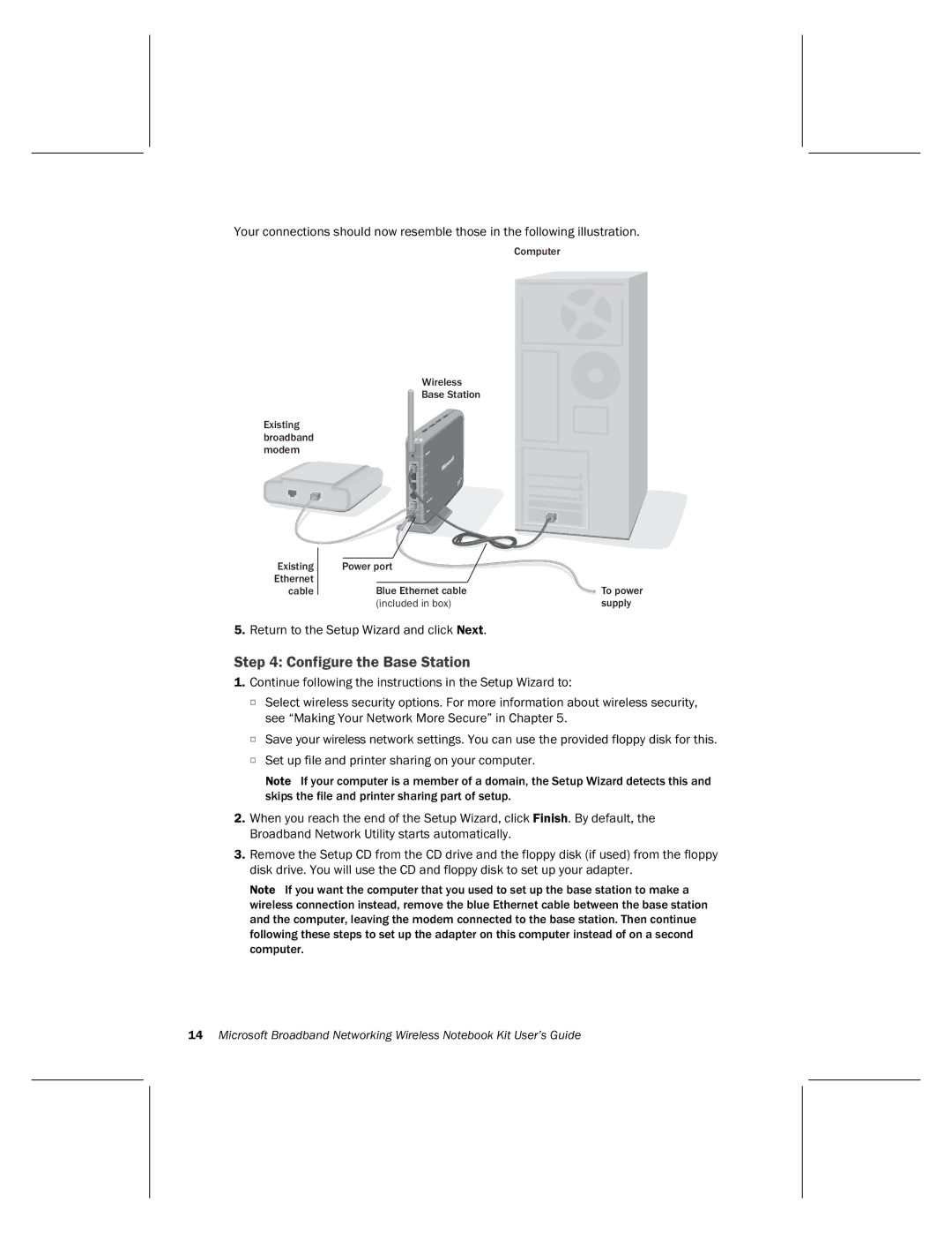 Microsoft MN-820 manual Configure the Base Station 