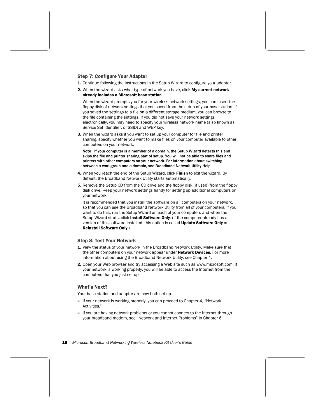 Microsoft MN-820 manual Configure Your Adapter, Test Your Network, What’s Next? 