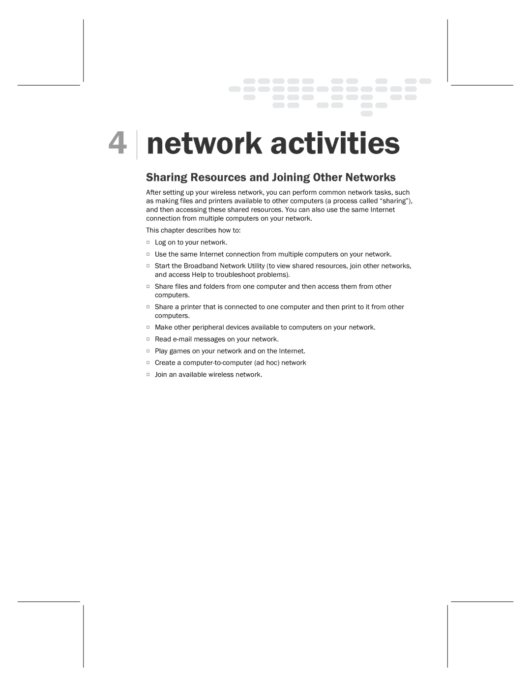 Microsoft MN-820 manual Network activities 