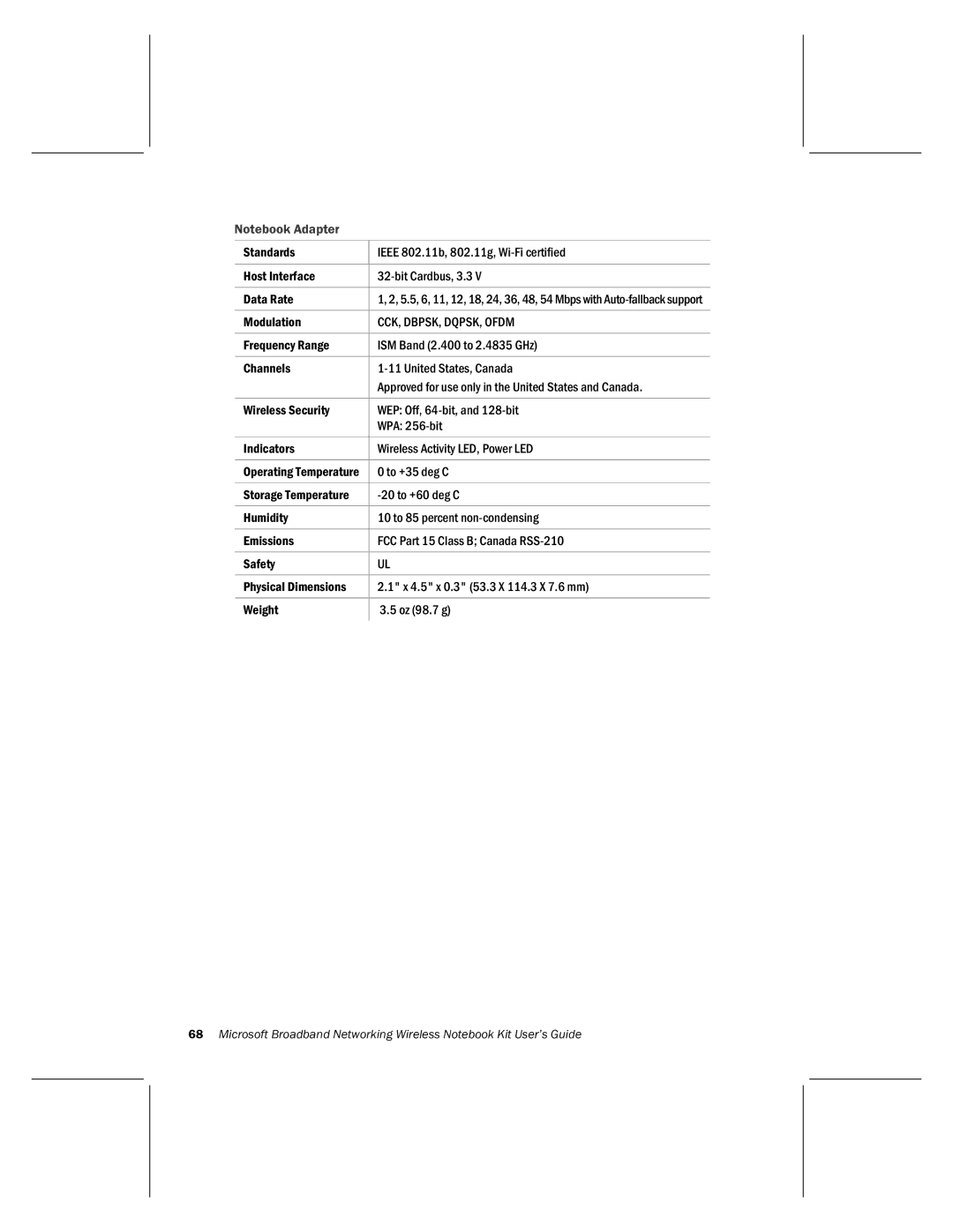 Microsoft MN-820 manual To +35 deg C 