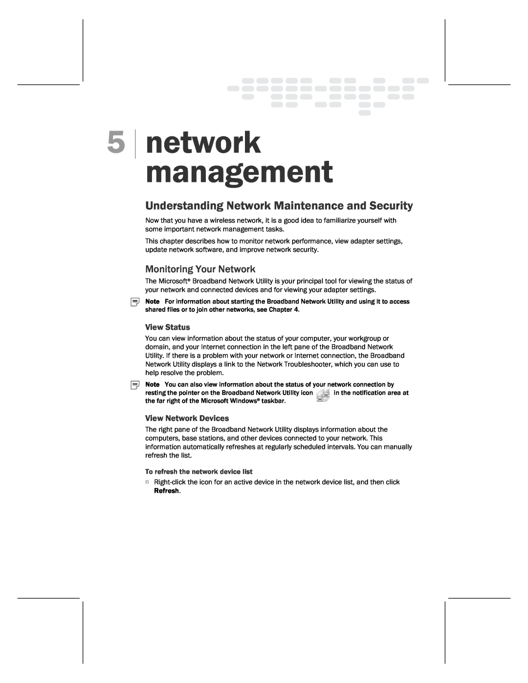 Microsoft MN-820 Understanding Network Maintenance and Security, Monitoring Your Network, View Status, network management 