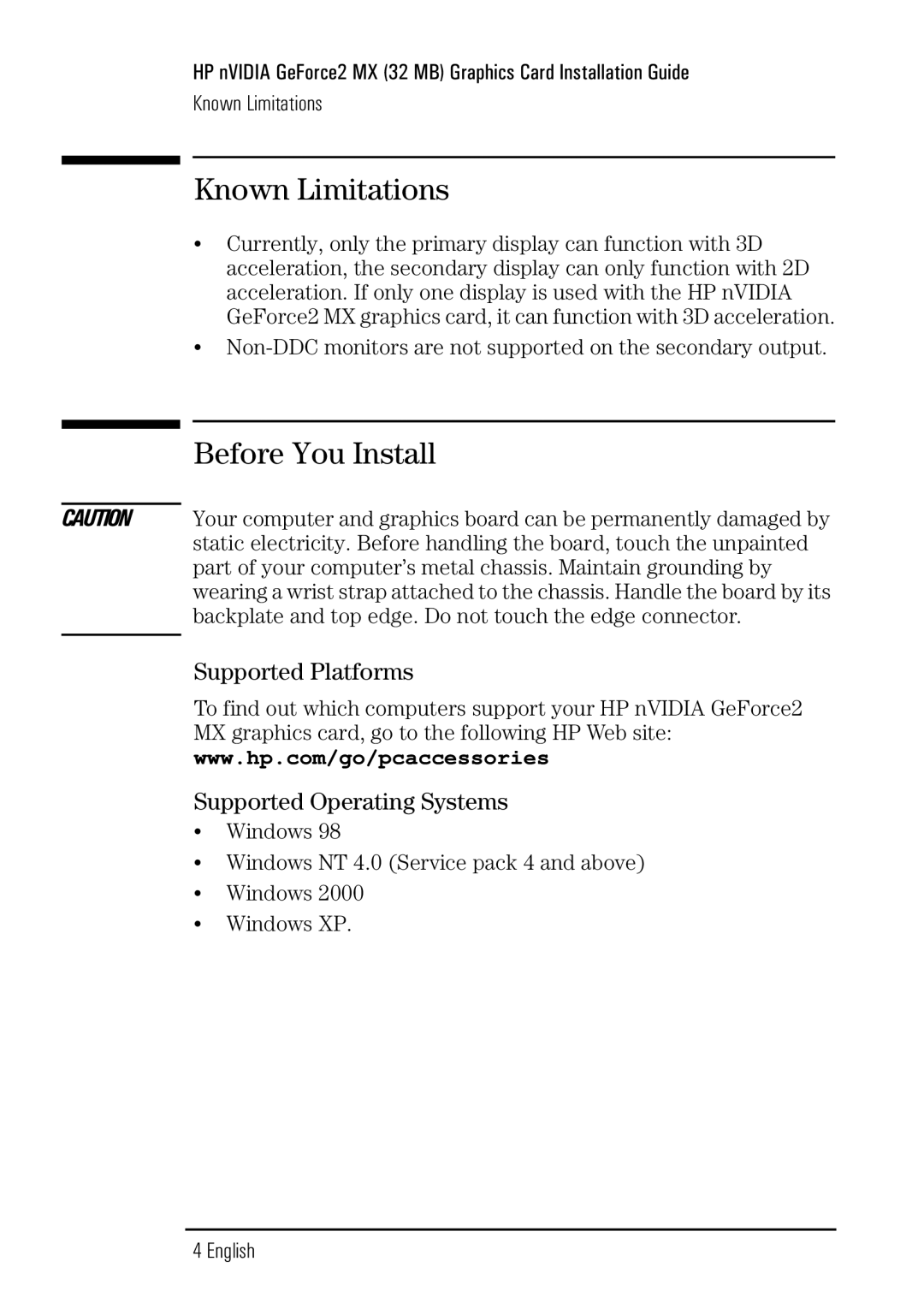 Microsoft P2289A manual Known Limitations, Before You Install, Supported Platforms, Supported Operating Systems 