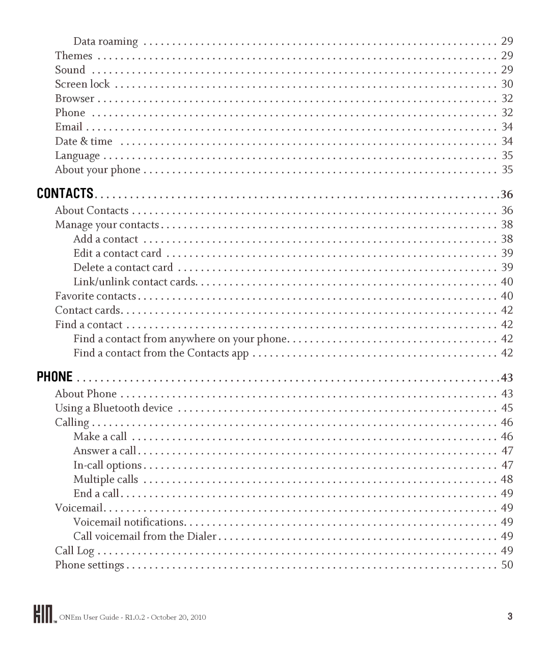 Microsoft OMPB10VWM, PB10ZUM manual Contacts, Phone 