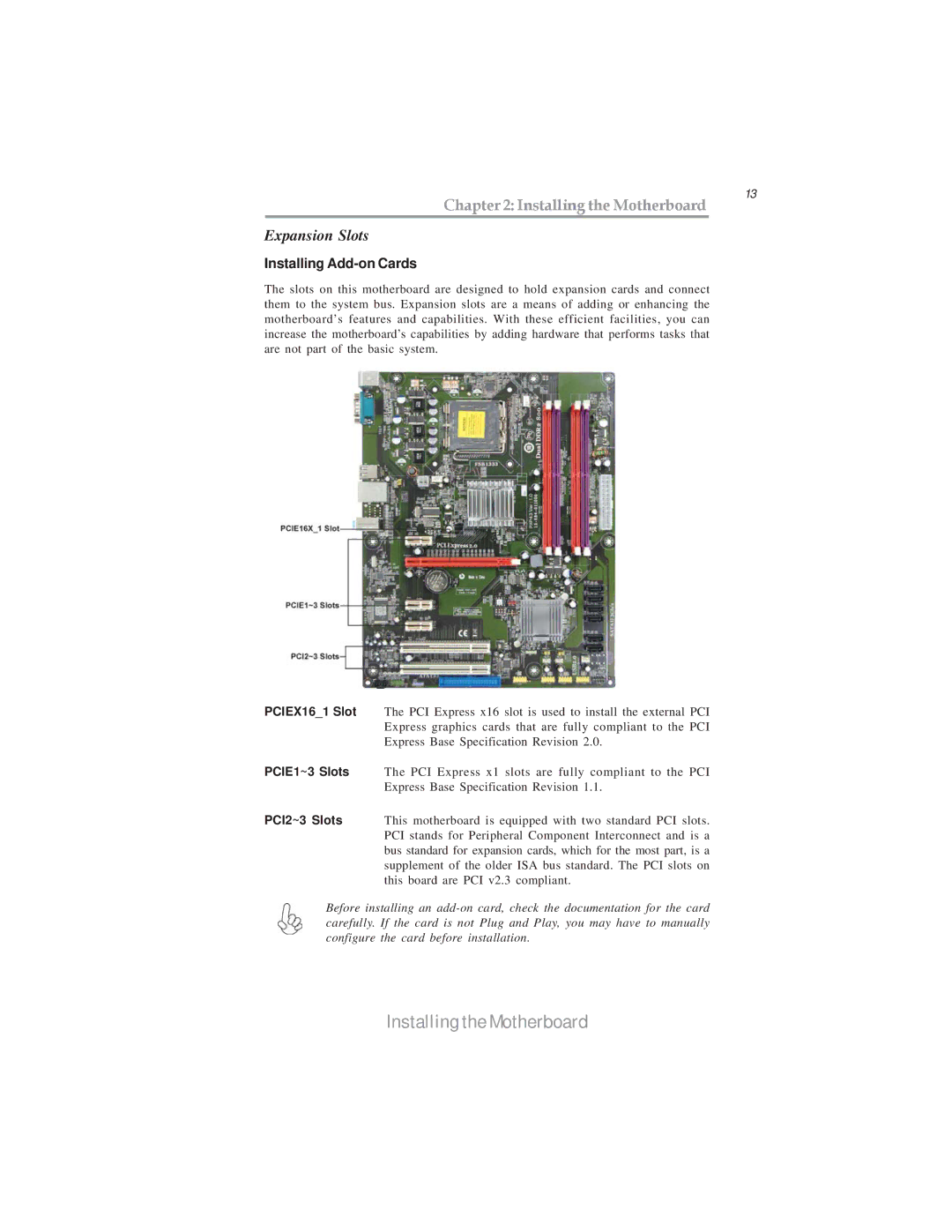 Microsoft PXP43 manual Expansion Slots, Installing Add-on Cards 