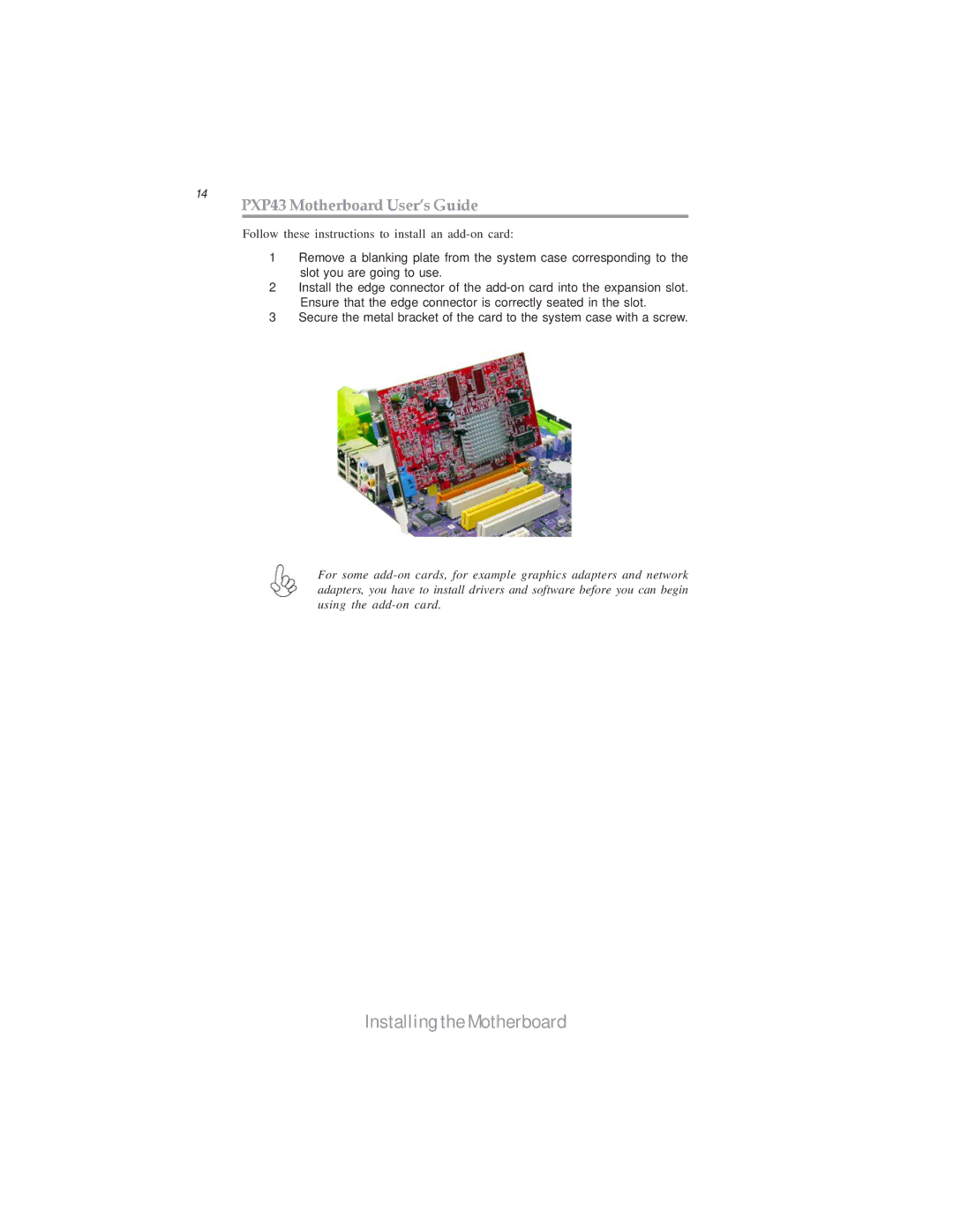 Microsoft manual 14 PXP43 Motherboard User’s Guide 