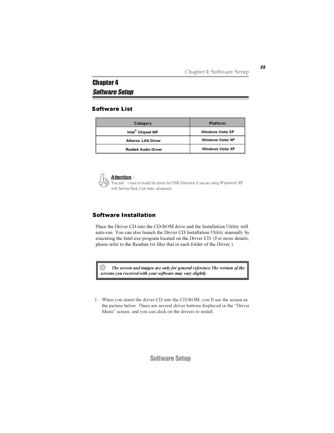 Microsoft PXP43 manual Software Setup 