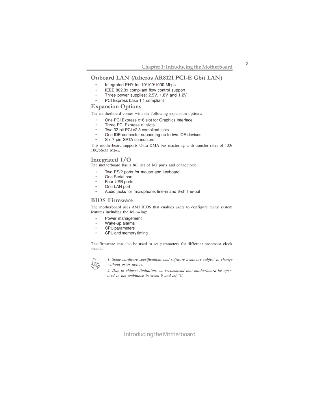 Microsoft PXP43 manual Onboard LAN Atheros AR8121 PCI-E Gbit LAN 