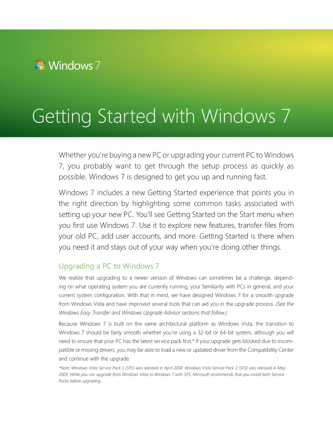 Microsoft QLF-00195 manual Getting Started with Windows 