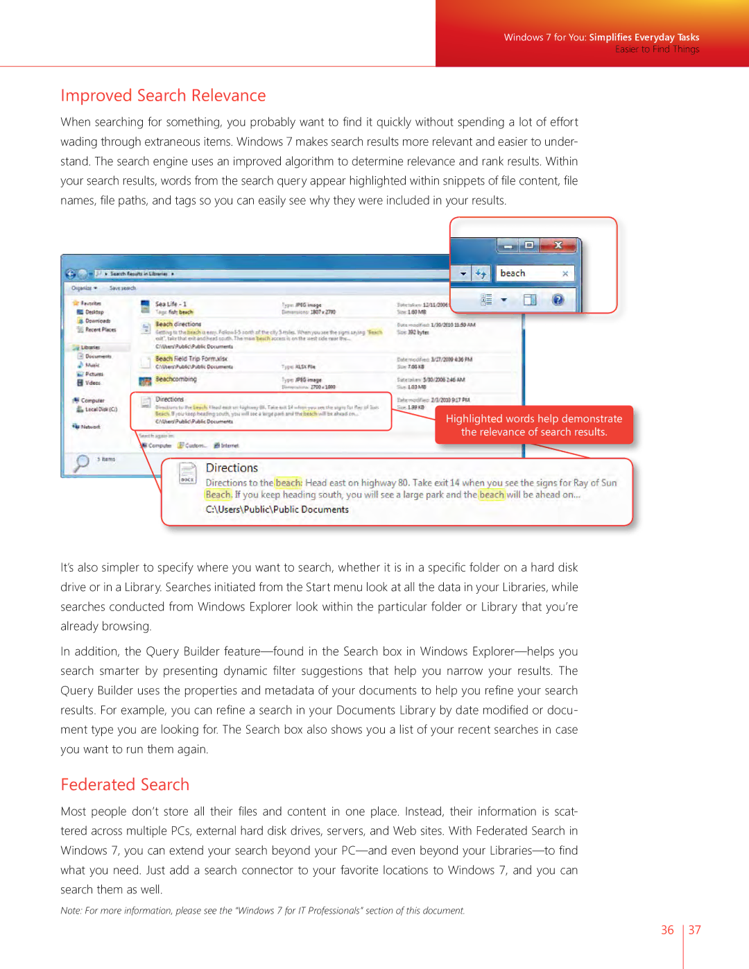 Microsoft QLF-00195 manual Improved Search Relevance, Federated Search 