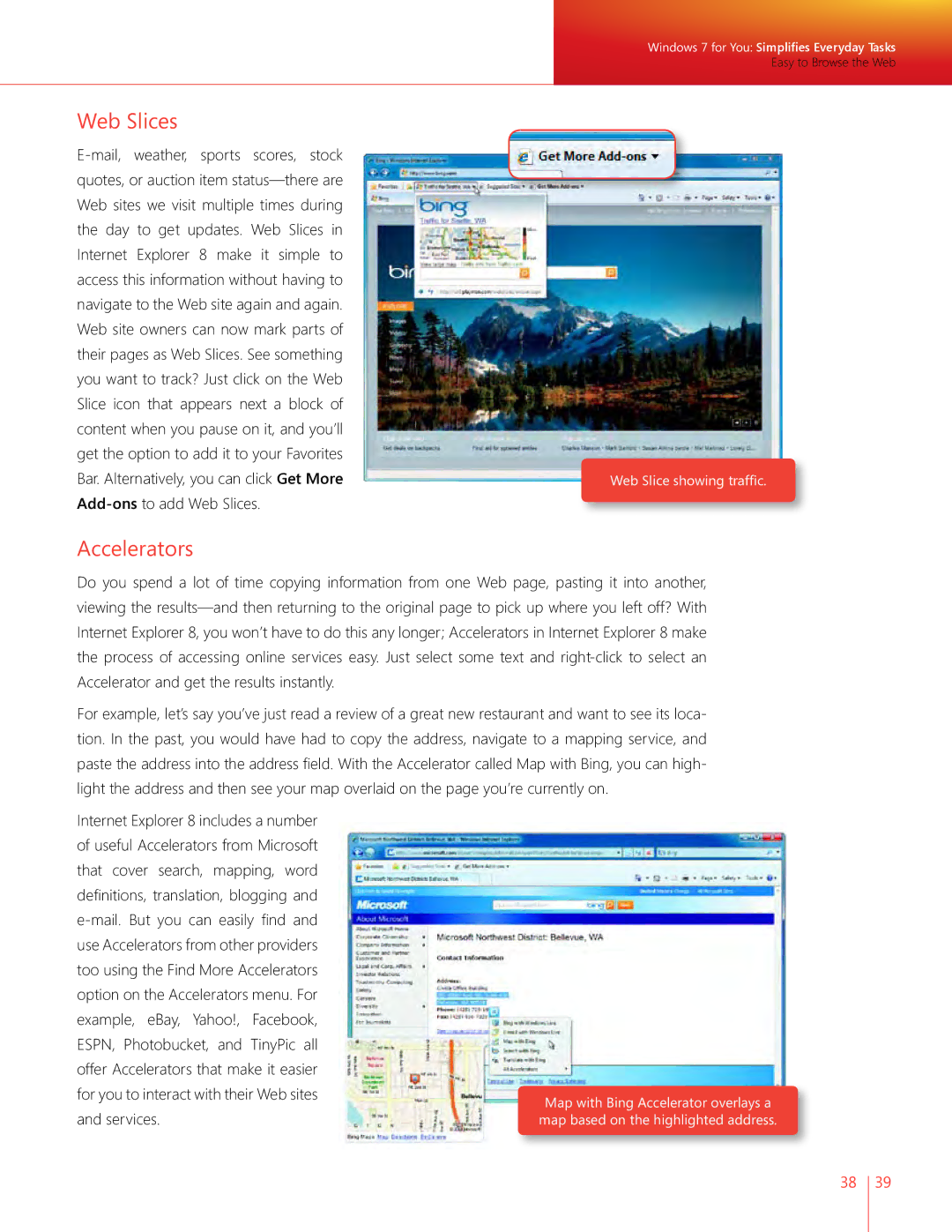 Microsoft QLF-00195 manual Web Slices, Accelerators 