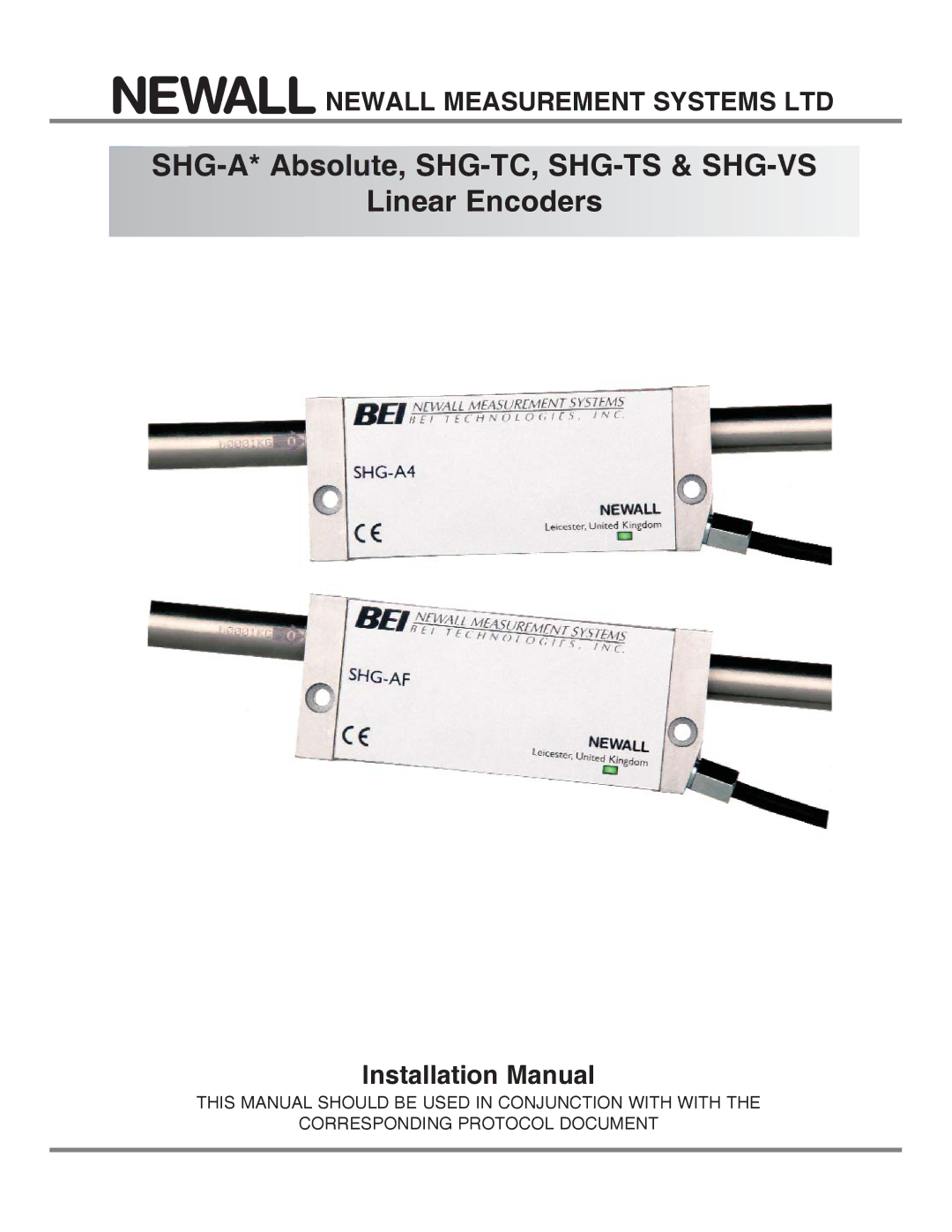 Microsoft installation manual SHG-A* Absolute, SHG-TC, SHG-TS & SHG-VS Linear Encoders 