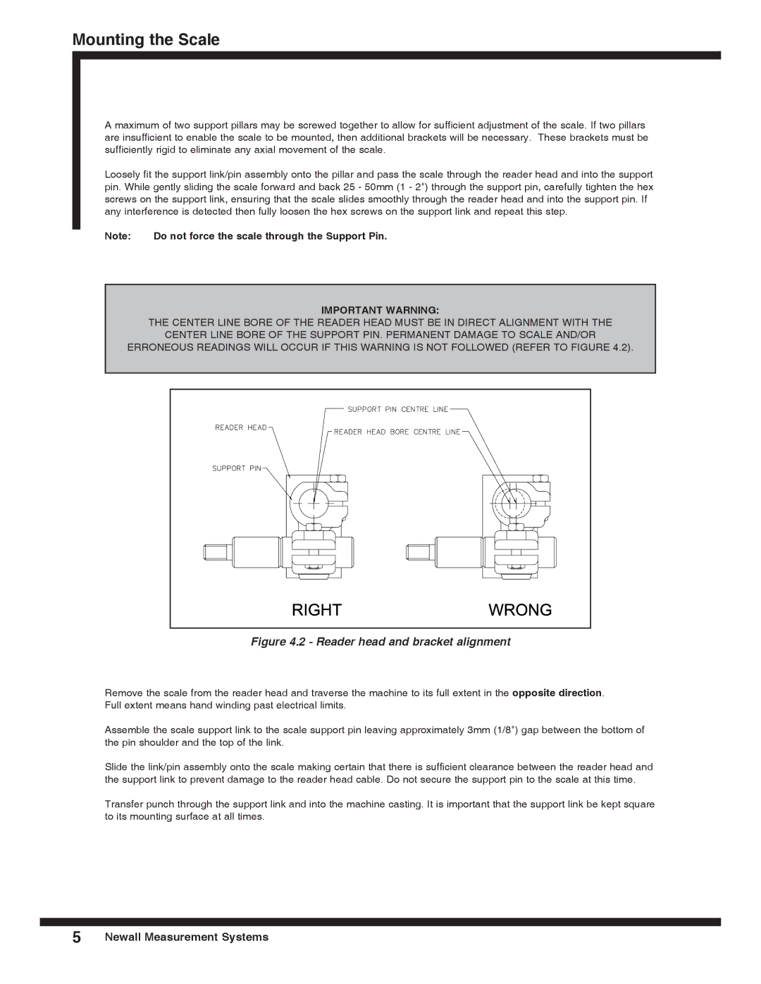 Microsoft SHG-VS, SHG-TC, SHG-TS, SHG-A* Absolute installation manual Reader head and bracket alignment 