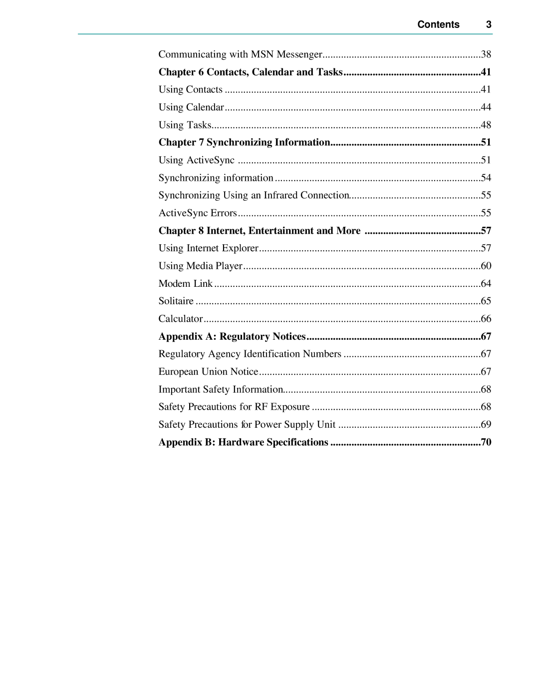 Microsoft Smartphone 2002 manual Contacts, Calendar and Tasks 