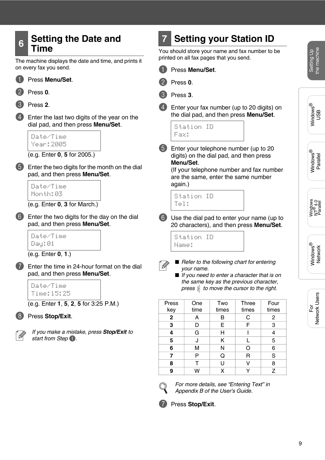 Microsoft SPC210SF setup guide Setting the Date, Time, Setting your Station ID 