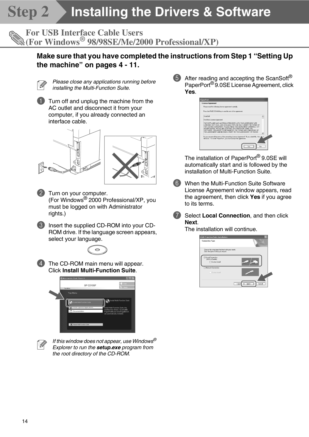 Microsoft SPC210SF setup guide Installing the Drivers & Software 