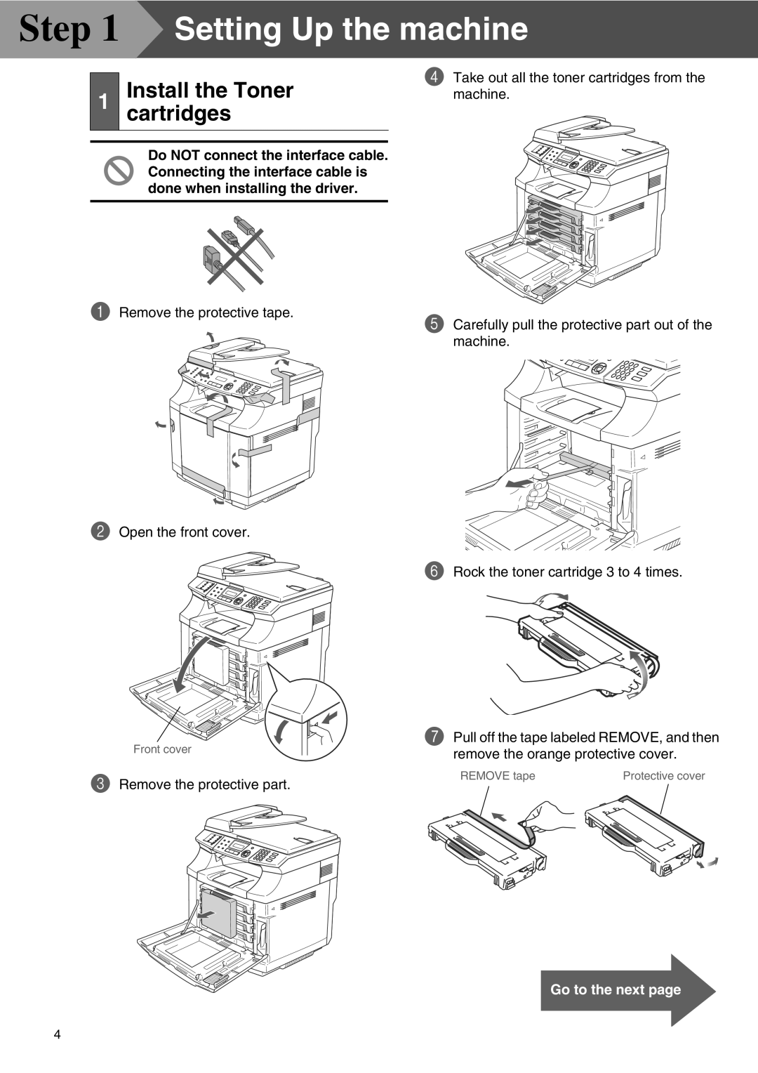 Microsoft SPC210SF setup guide Setting Up the machine, Install the Toner cartridges 