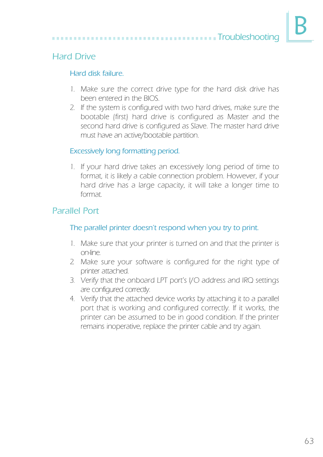 Microsoft IBUS-BAT-1370, System Board manual Troubleshooting Hard Drive, Hard disk failure 