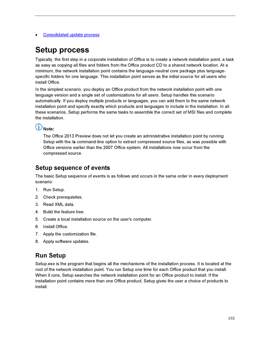 Microsoft 79G-03775, T5D01575 manual Setup process, Setup sequence of events, Run Setup 