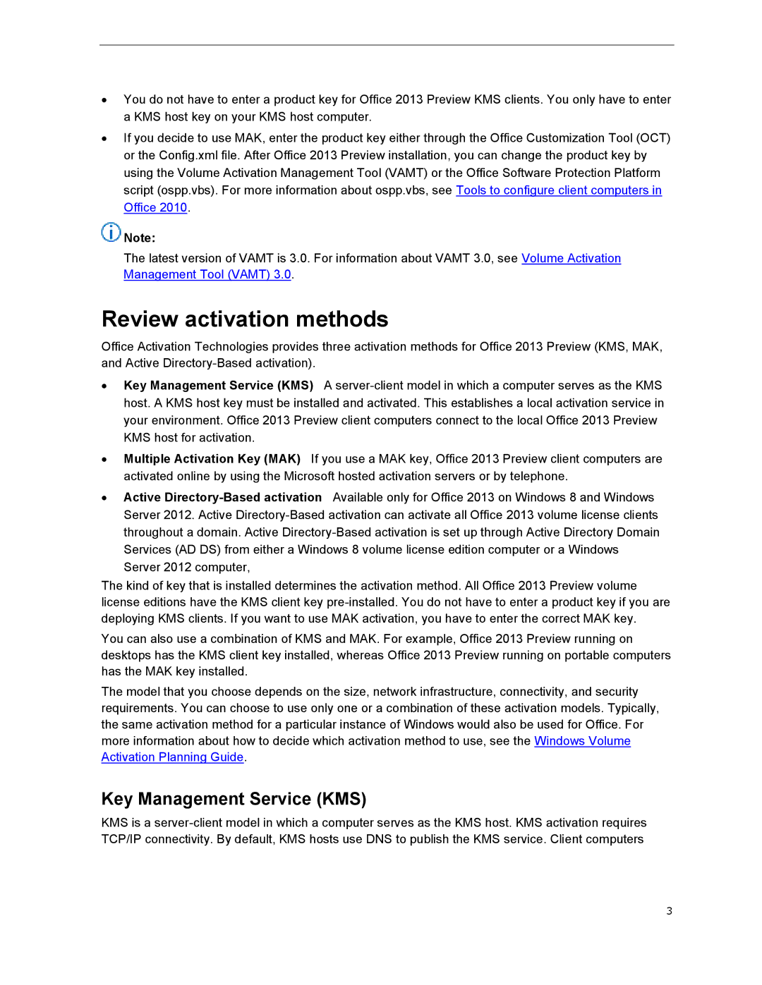 Microsoft T5D01575, 79G-03775 manual Review activation methods, Key Management Service KMS 