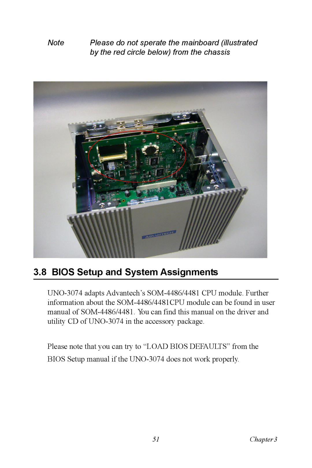 Microsoft UNO-3074 user manual Bios Setup and System Assignments 