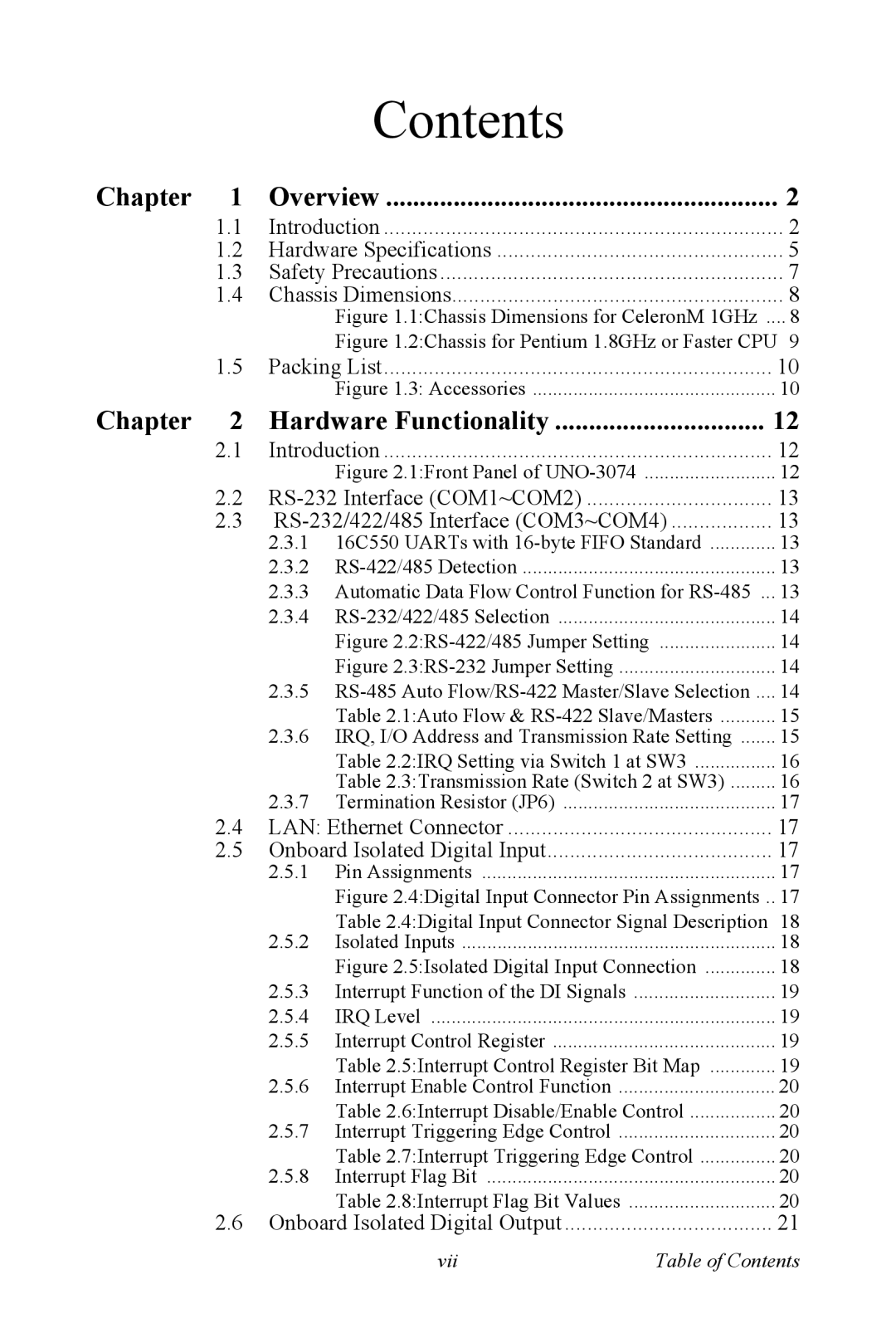 Microsoft UNO-3074 user manual Contents 