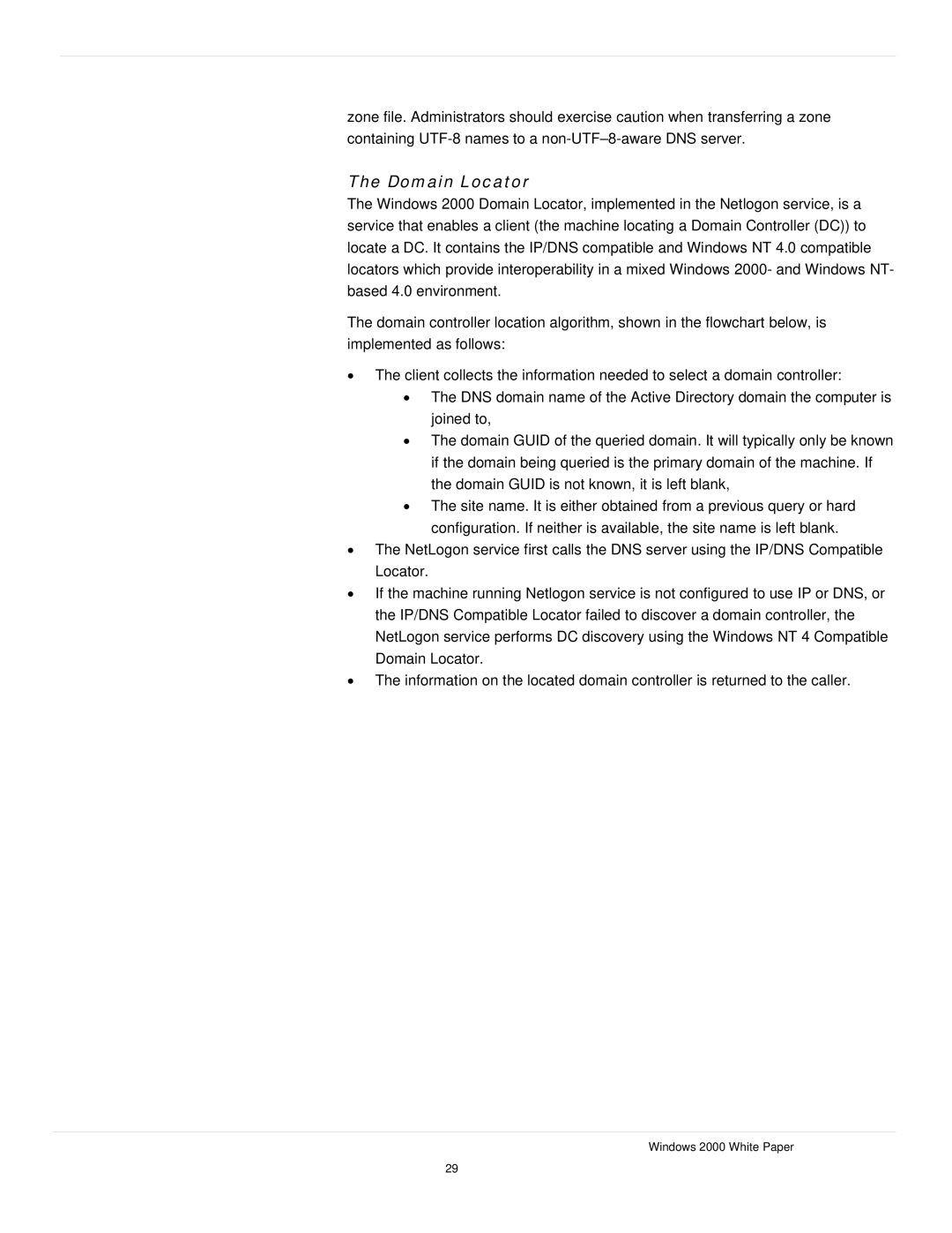 Microsoft windows 2000 DNS manual Domain Locator 