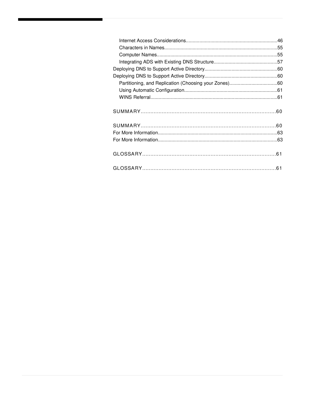 Microsoft windows 2000 DNS manual Summary 