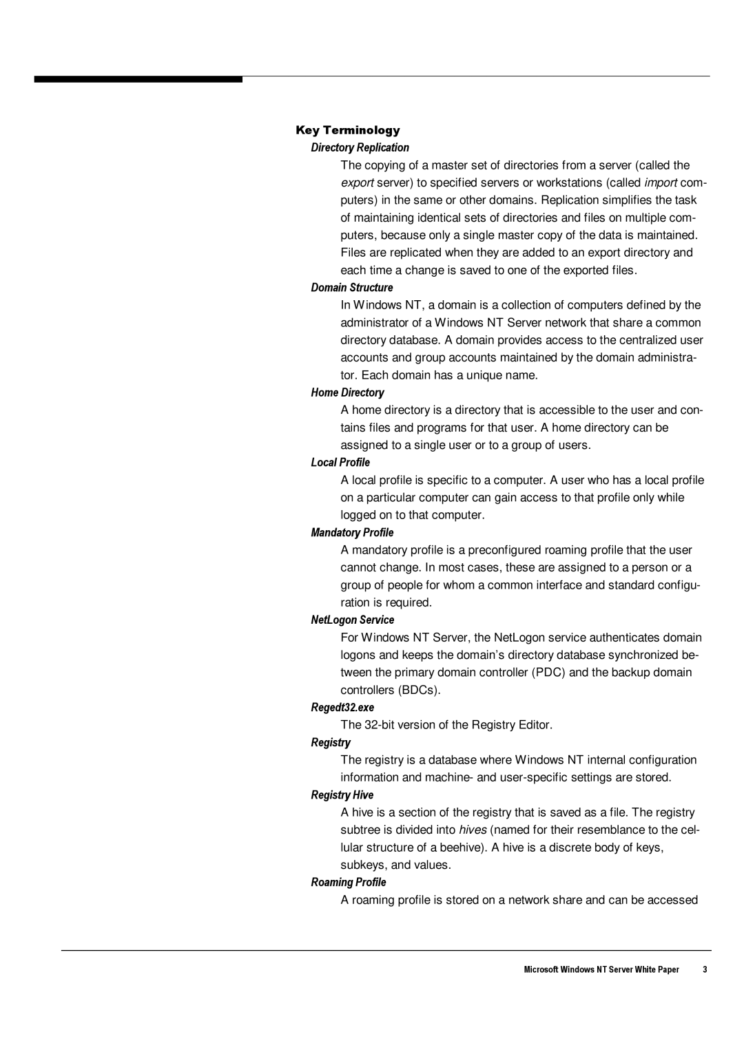 Microsoft Windows NT 4.0 manual bit version of the Registry Editor, Key Terminology 