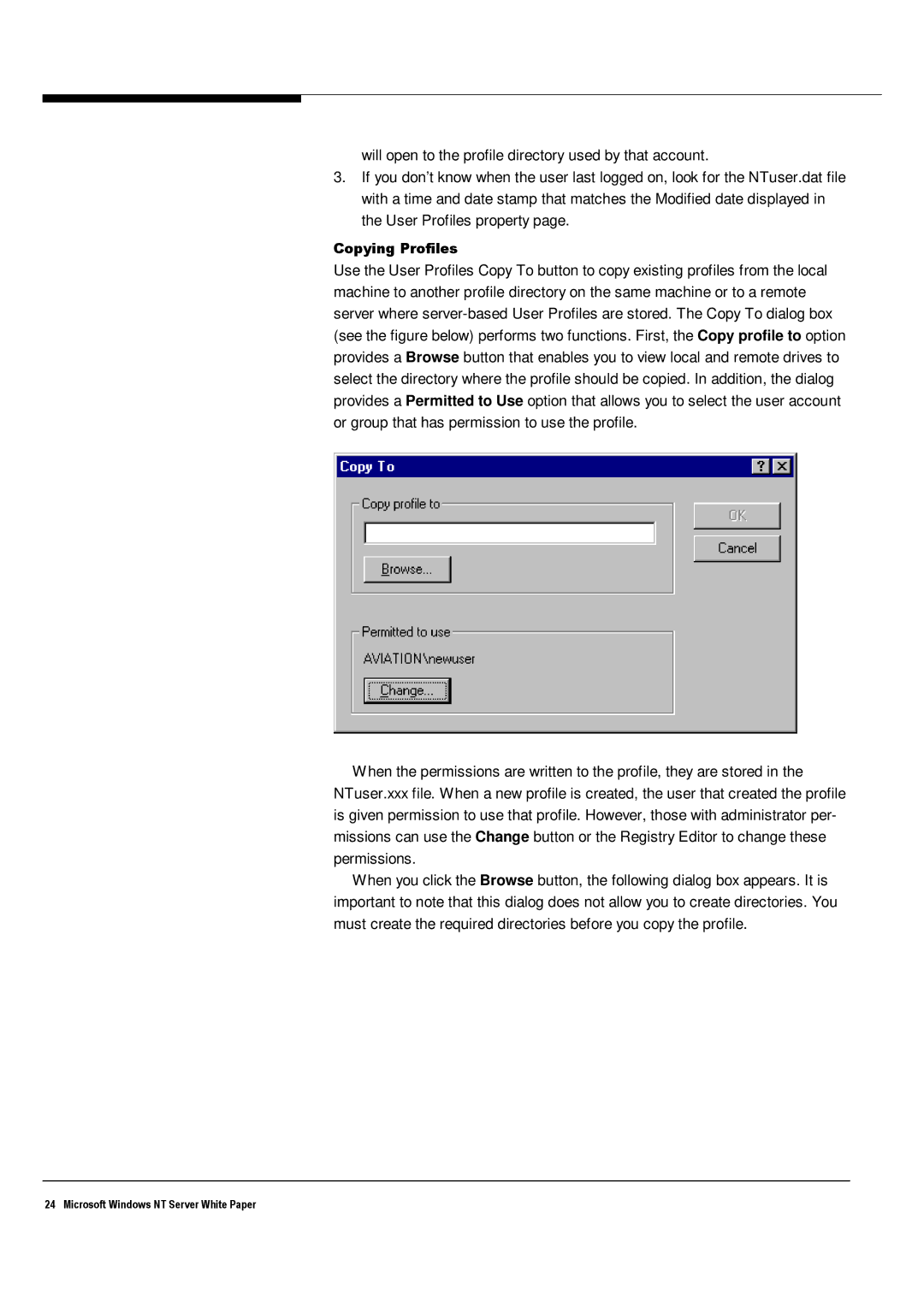 Microsoft Windows NT 4.0 manual Copying Profiles 