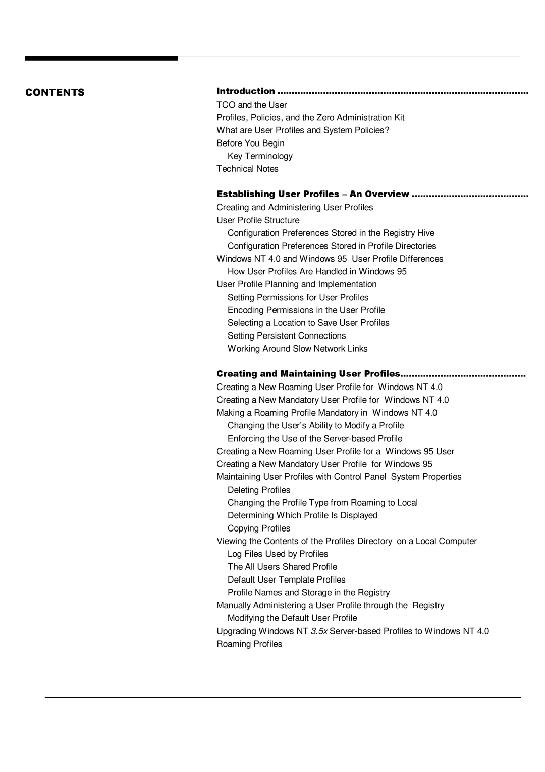 Microsoft Windows NT 4.0 manual Contents 