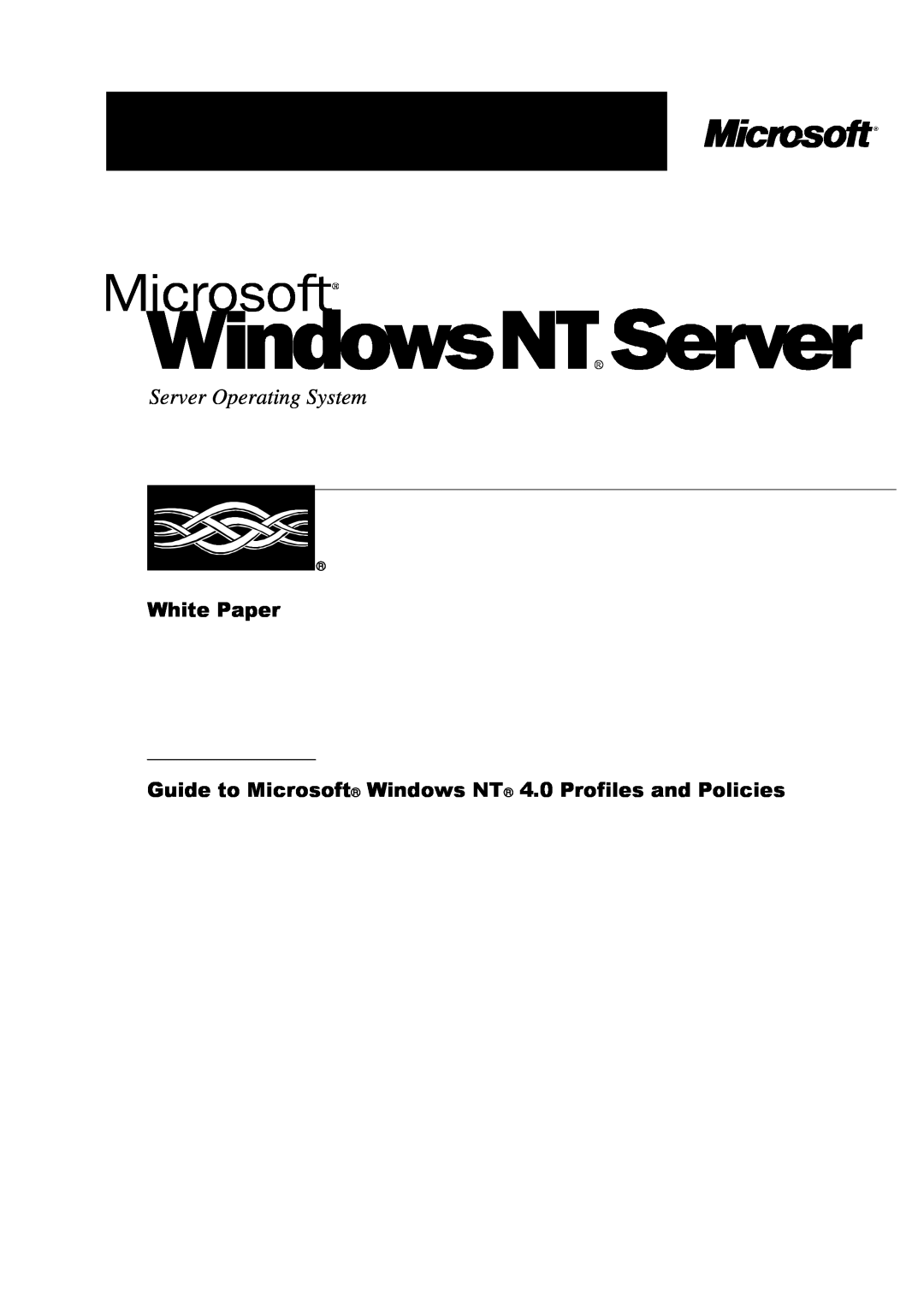 Microsoft Windows NT 4.0 manual Server Operating System 