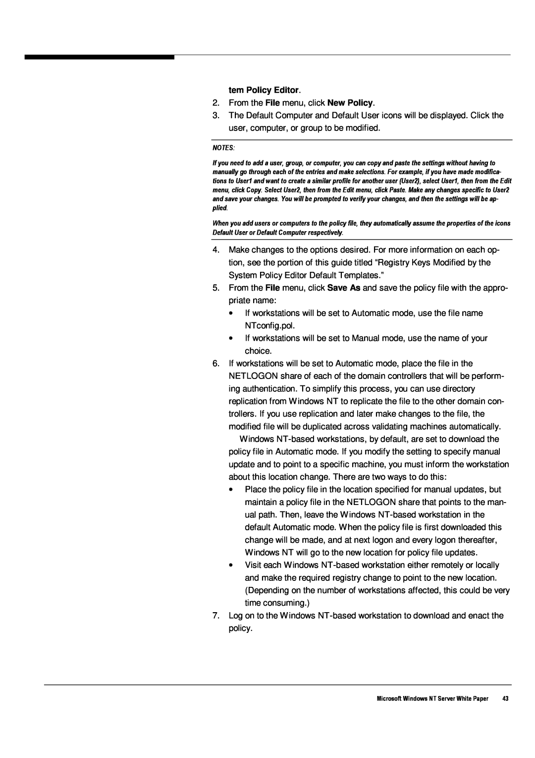 Microsoft Windows NT 4.0 manual tem Policy Editor 