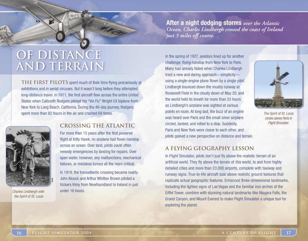 Microsoft X09-519450503 manual Distance and Terrain, Crossing the Atlantic, Flying Geography Lesson 