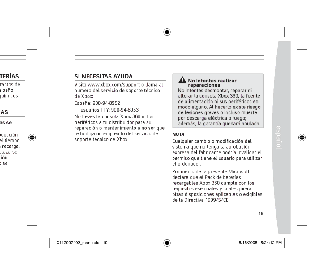 Microsoft X11-29974-02 manual Terías, SI Necesitas Ayuda, As se, No intentes realizar reparaciones 