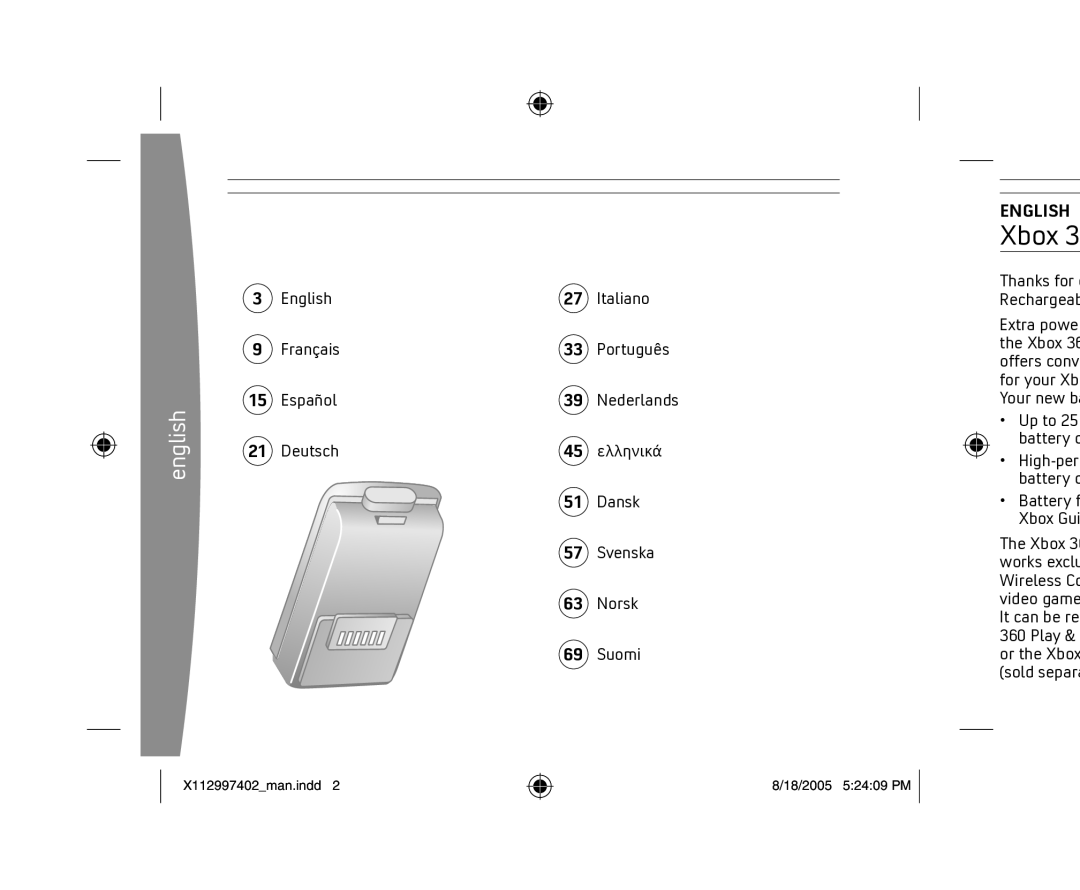 Microsoft X11-29974-02 manual English Italiano Français Português Español, Deutsch Ελληνικά Dansk Svenska Norsk Suomi 