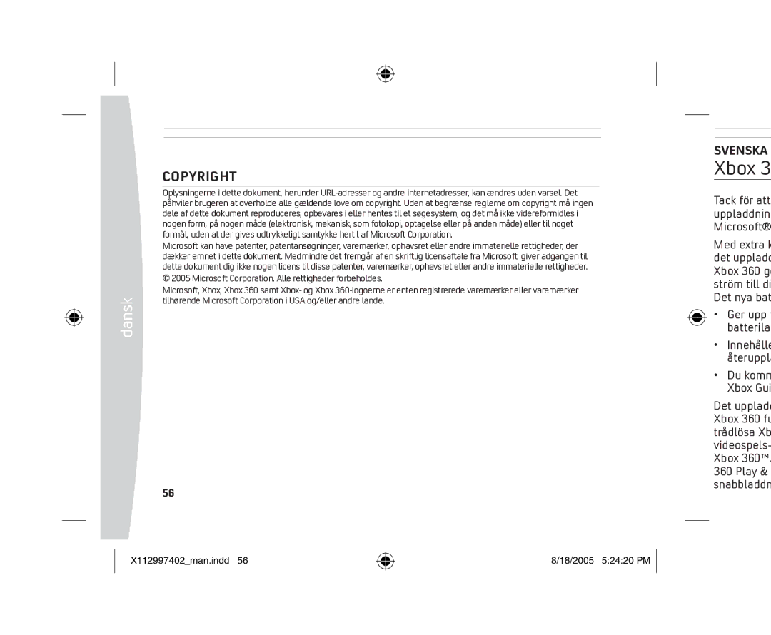 Microsoft X11-29974-02 manual Svenska, Tack för att uppladdnin Microsoft, Innehålle Återuppl 