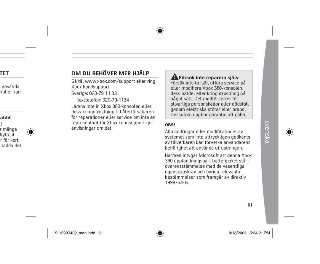 Microsoft X11-29974-02 manual Tet, OM DU Behöver MER Hjälp, Abbt tt 