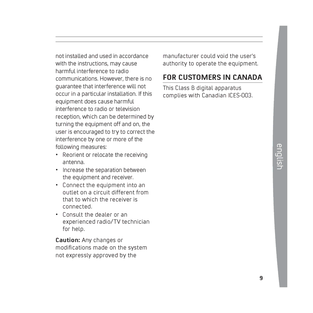 Microsoft X13-68046-02, Chatpad, 0803 manual For Customers in Canada, Interference to radio or television 