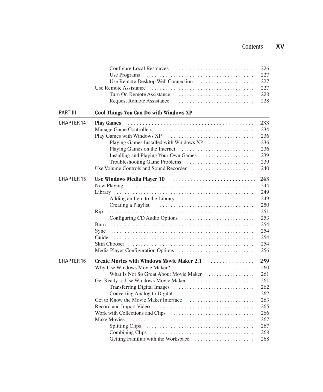 Microsoft Xp manual Cool Things You Can Do with Windows XP, 233, 243, 259 