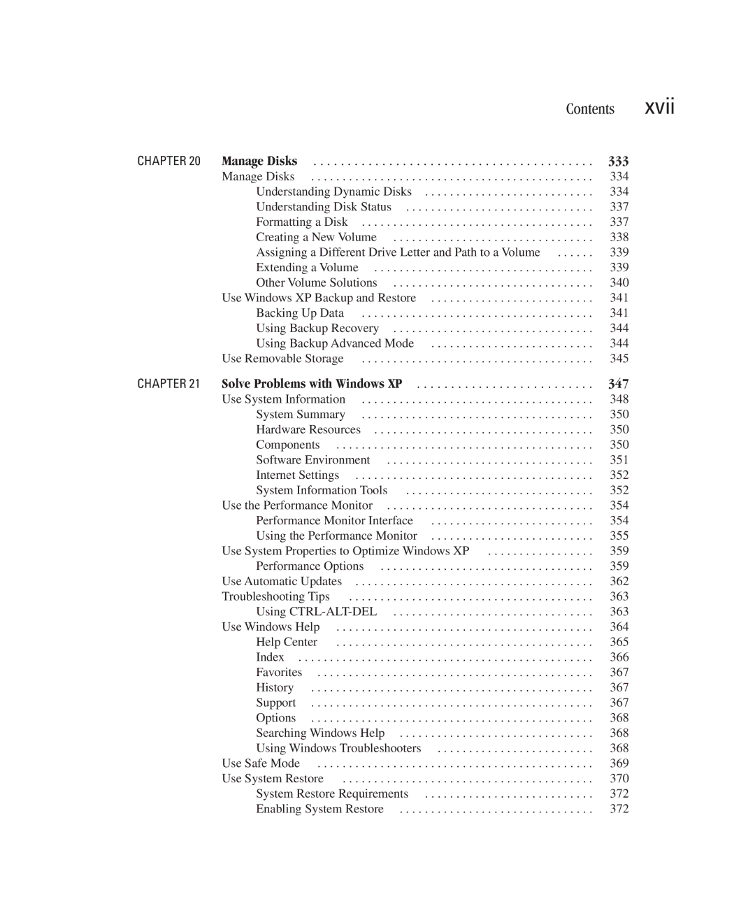 Microsoft Xp manual Xvii, 333, 347 