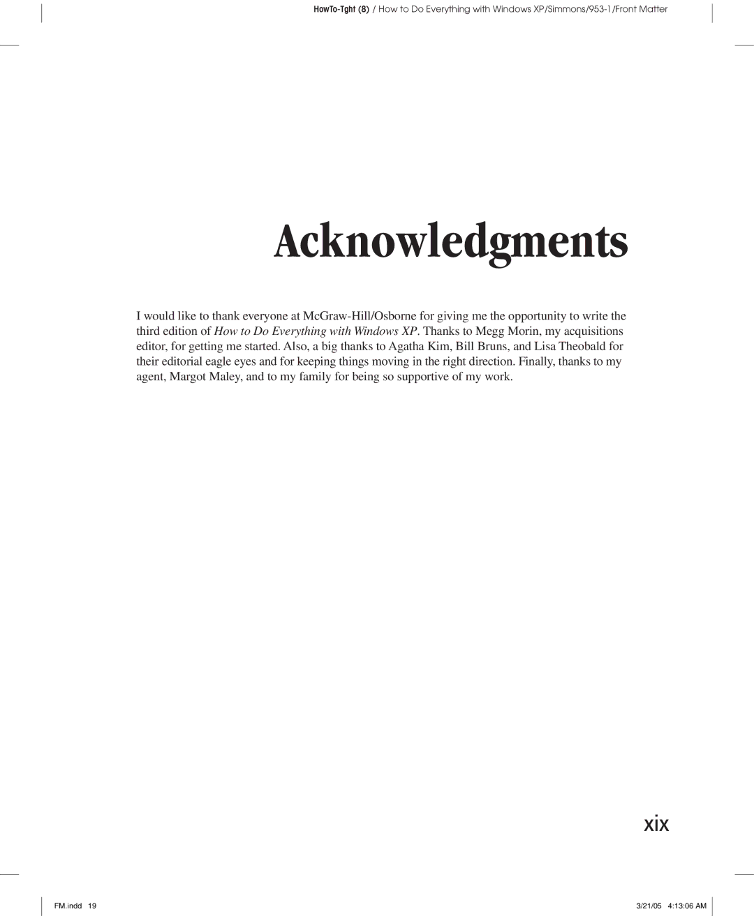 Microsoft Xp manual Acknowledgments, Xix 