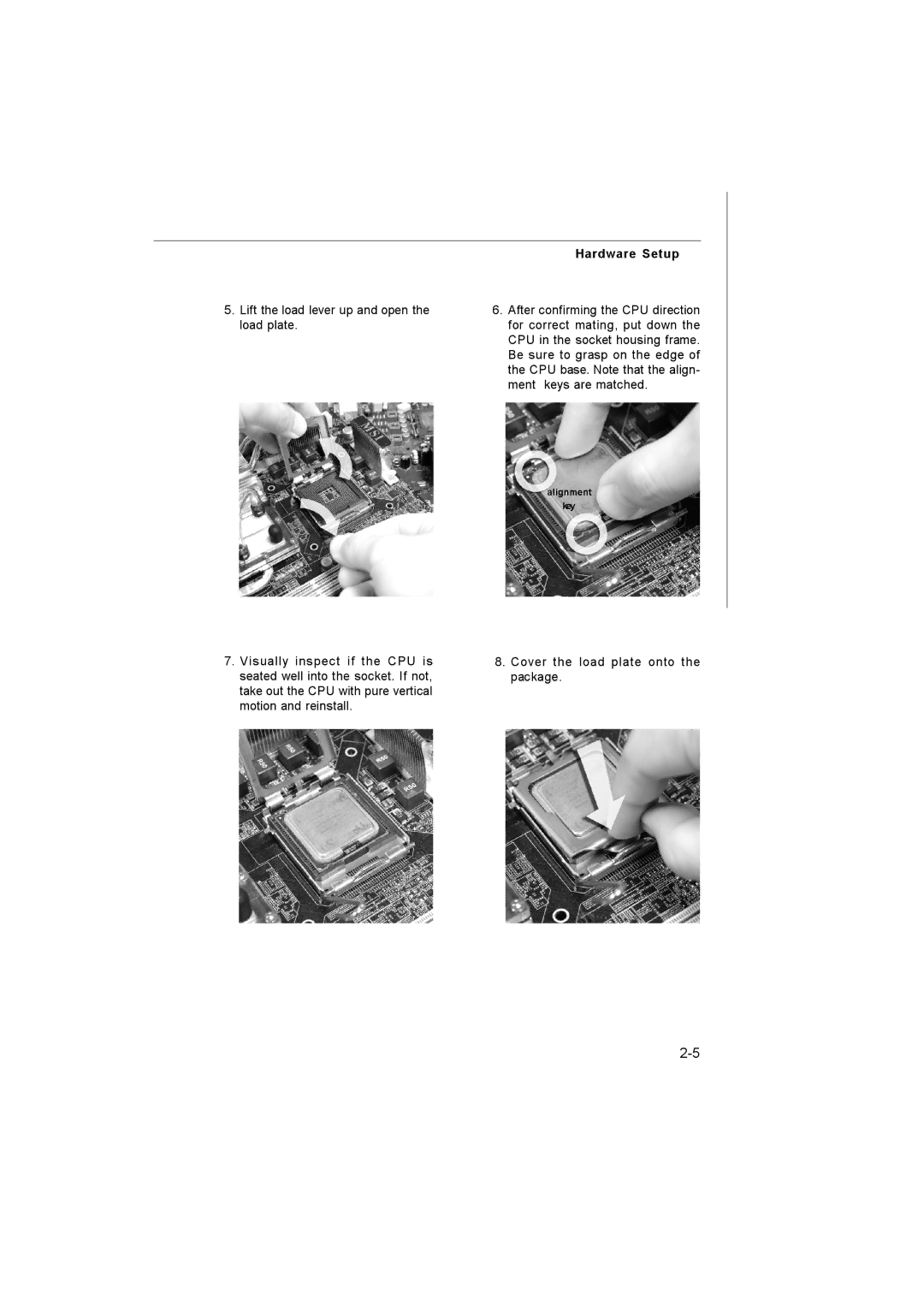 Microstar G41M manual Lift the load lever up and open the load plate 