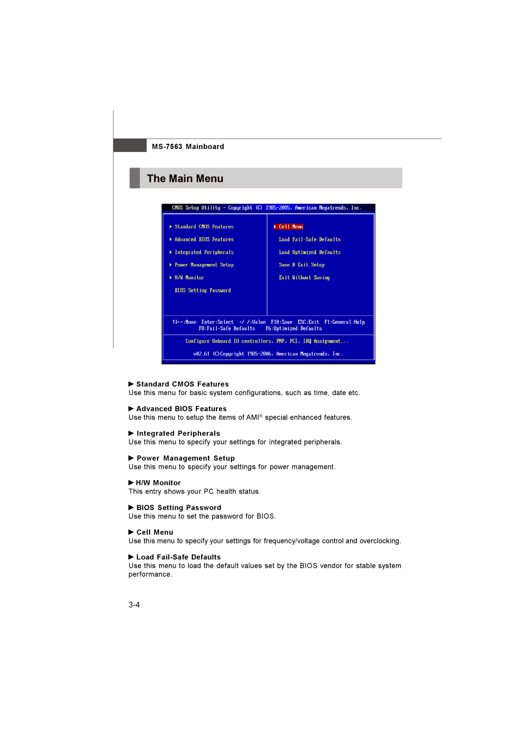 Microstar G41M manual Main Menu 