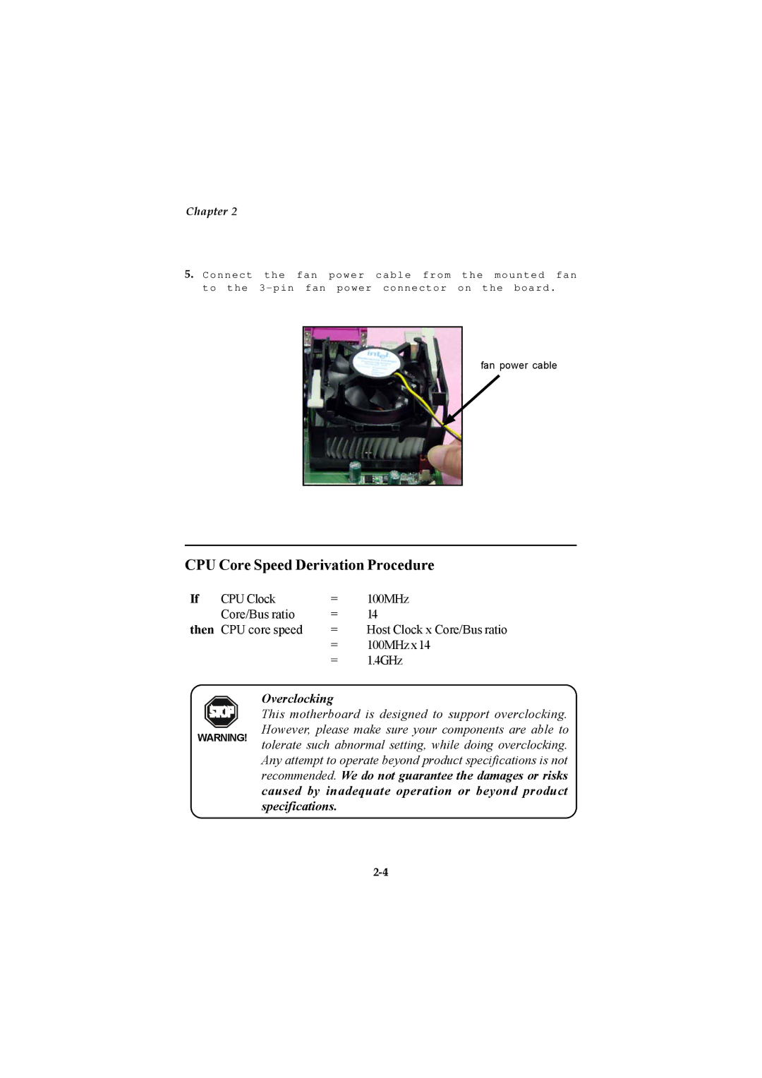 Microstar G52-MA00514 manual CPU Core Speed Derivation Procedure, Then 