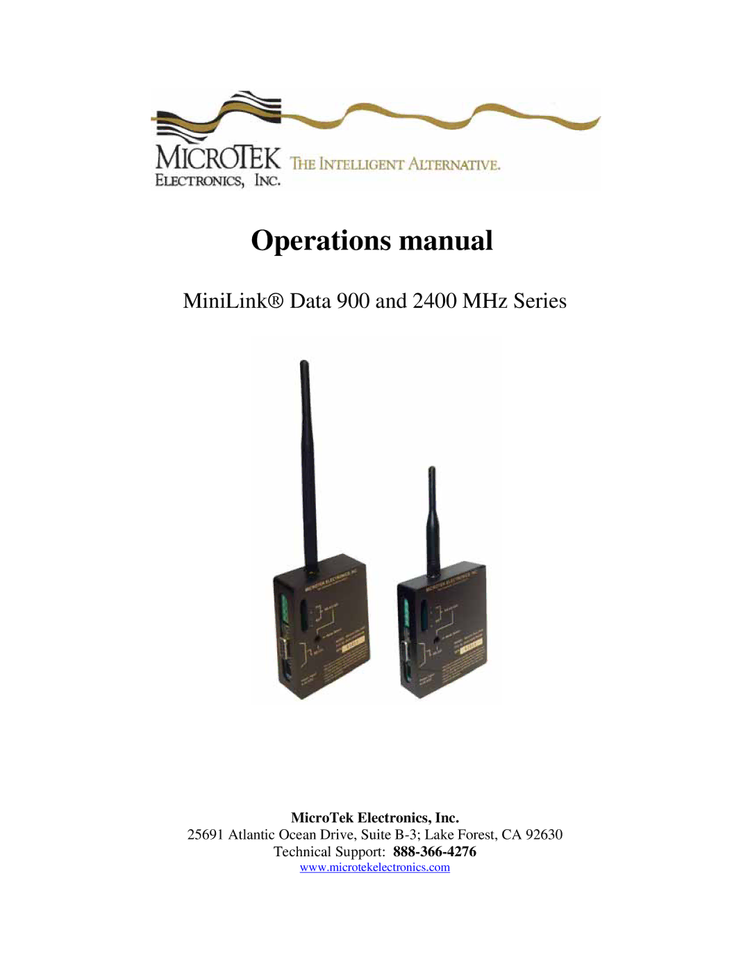 Microtek 2400 MHz Series, 900 MHz Series manual Operations manual 