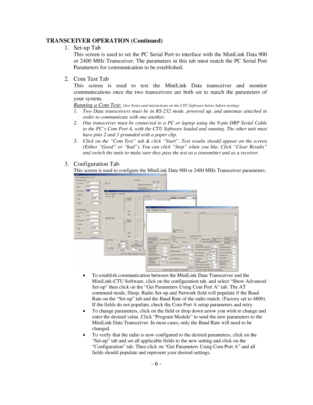 Microtek 900 MHz Series, 2400 MHz Series manual Set-up Tab 